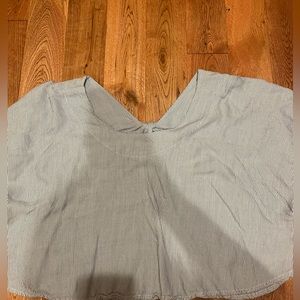 Wild fox light blue and white striped top